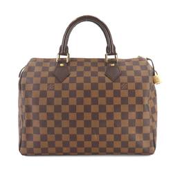 Louis Vuitton Damier Speedy 30 Handbag Ebene N41531 Brown Gold Hardware