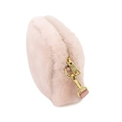 PRADA Shoulder Bag Shearling Pink 1BH192 Gold Hardware