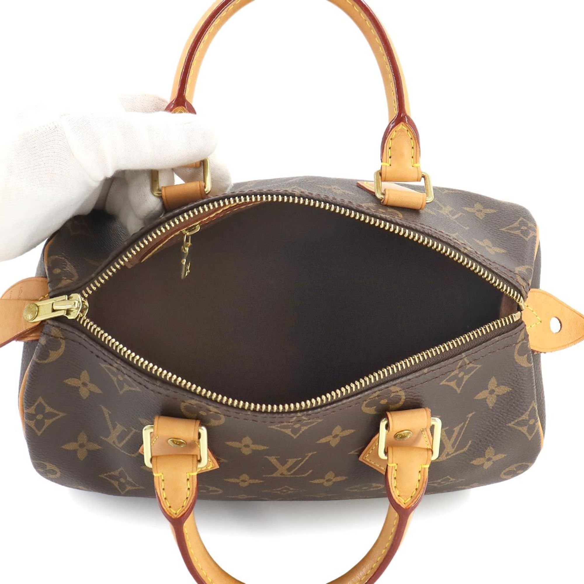 Louis Vuitton LOUIS VUITTON Monogram Speedy 25 Handbag Brown M41109 Gold Hardware