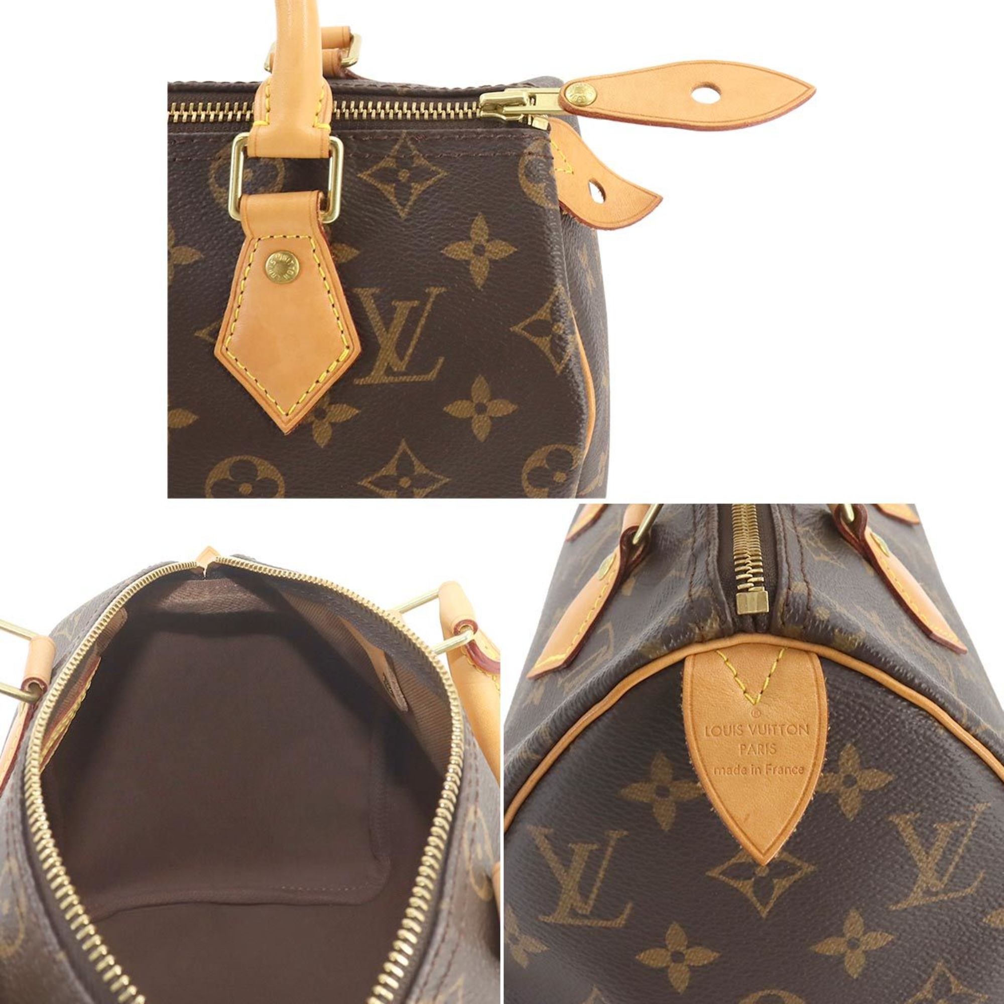 Louis Vuitton LOUIS VUITTON Monogram Speedy 25 Handbag Brown M41109 Gold Hardware