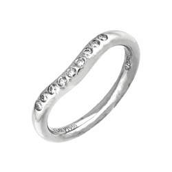 Tiffany & Co. Curved Band Ring Diamond Pt Platinum