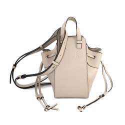 LOEWE Hammock Drawstring Mini 2way Hand Shoulder Bag Leather Light Beige