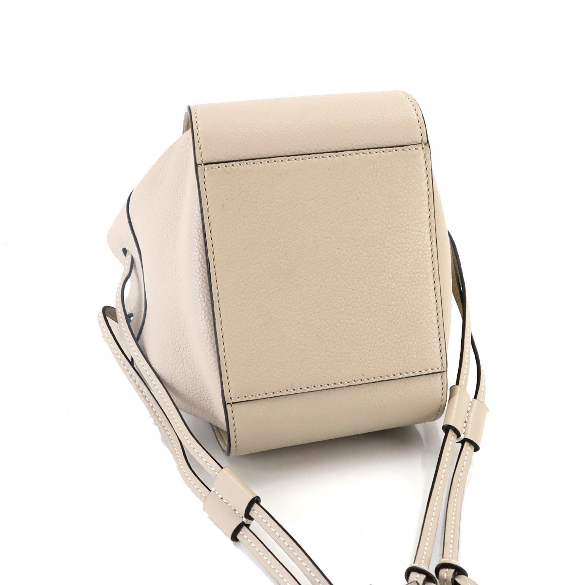 LOEWE Hammock Drawstring Mini 2way Hand Shoulder Bag Leather Light Beige