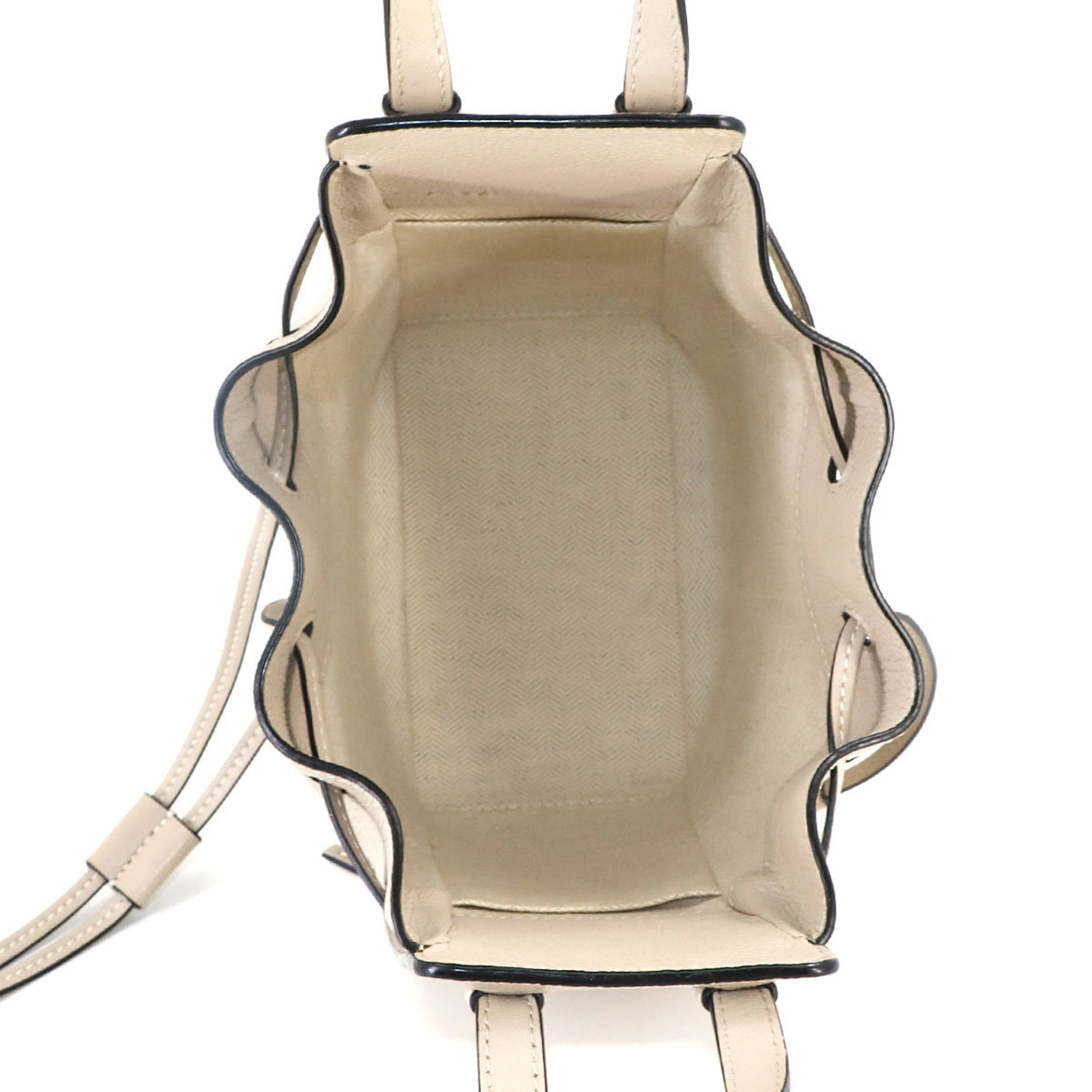 LOEWE Hammock Drawstring Mini 2way Hand Shoulder Bag Leather Light Beige