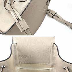 LOEWE Hammock Drawstring Mini 2way Hand Shoulder Bag Leather Light Beige