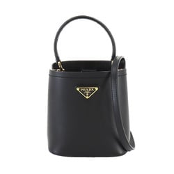 PRADA Panier 2way Hand Shoulder Bag Leather Black