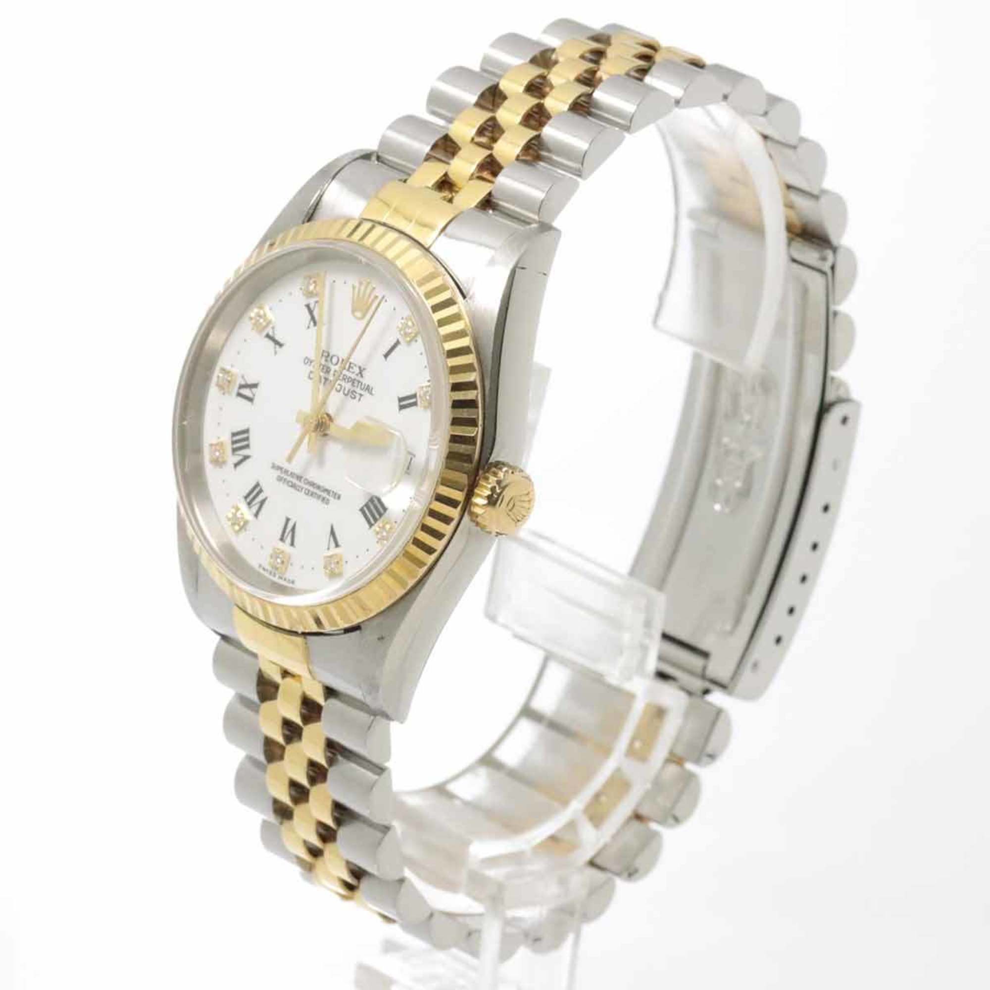 Rolex ROLEX Datejust Combi 16233G U-number Men's Watch 10P Diamond White K18YG Yellow Gold Automatic Self-winding