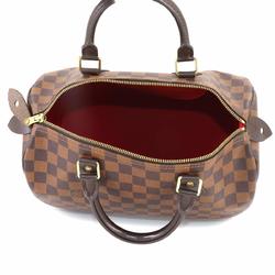 Louis Vuitton Damier Speedy 30 Handbag Ebene Brown N41531 Gold Hardware