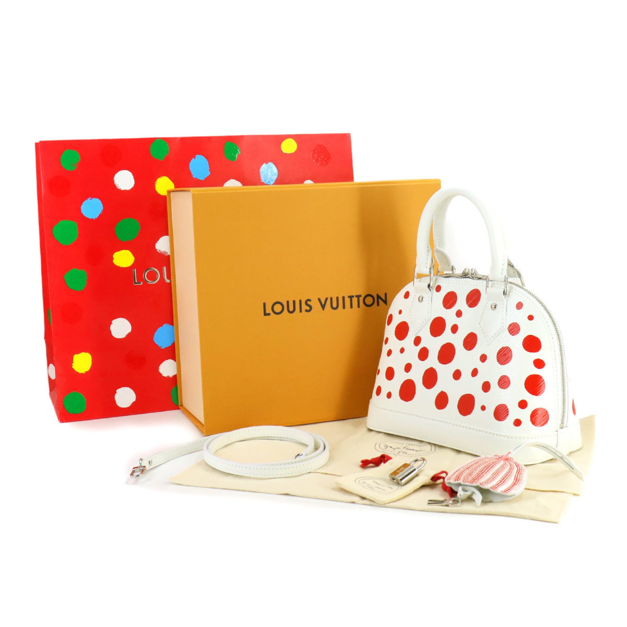 Louis Vuitton LOUIS VUITTON LVxYK Epi Alma BB 2way Hand Shoulder Bag White M21712 Yayoi Kusama RFID