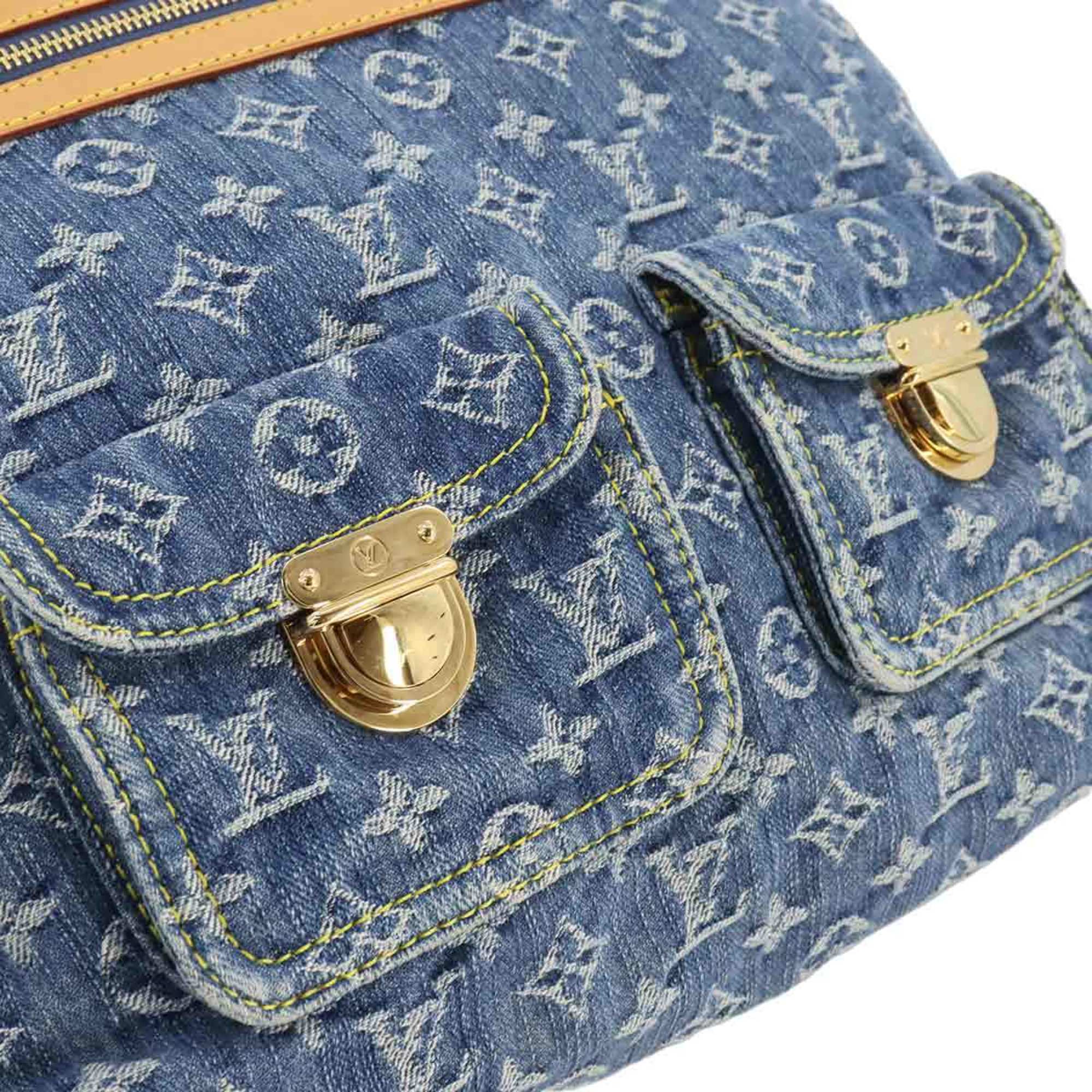 Louis Vuitton LOUIS VUITTON Monogram Denim Buggy GM Shoulder Bag Canvas Blue M95048