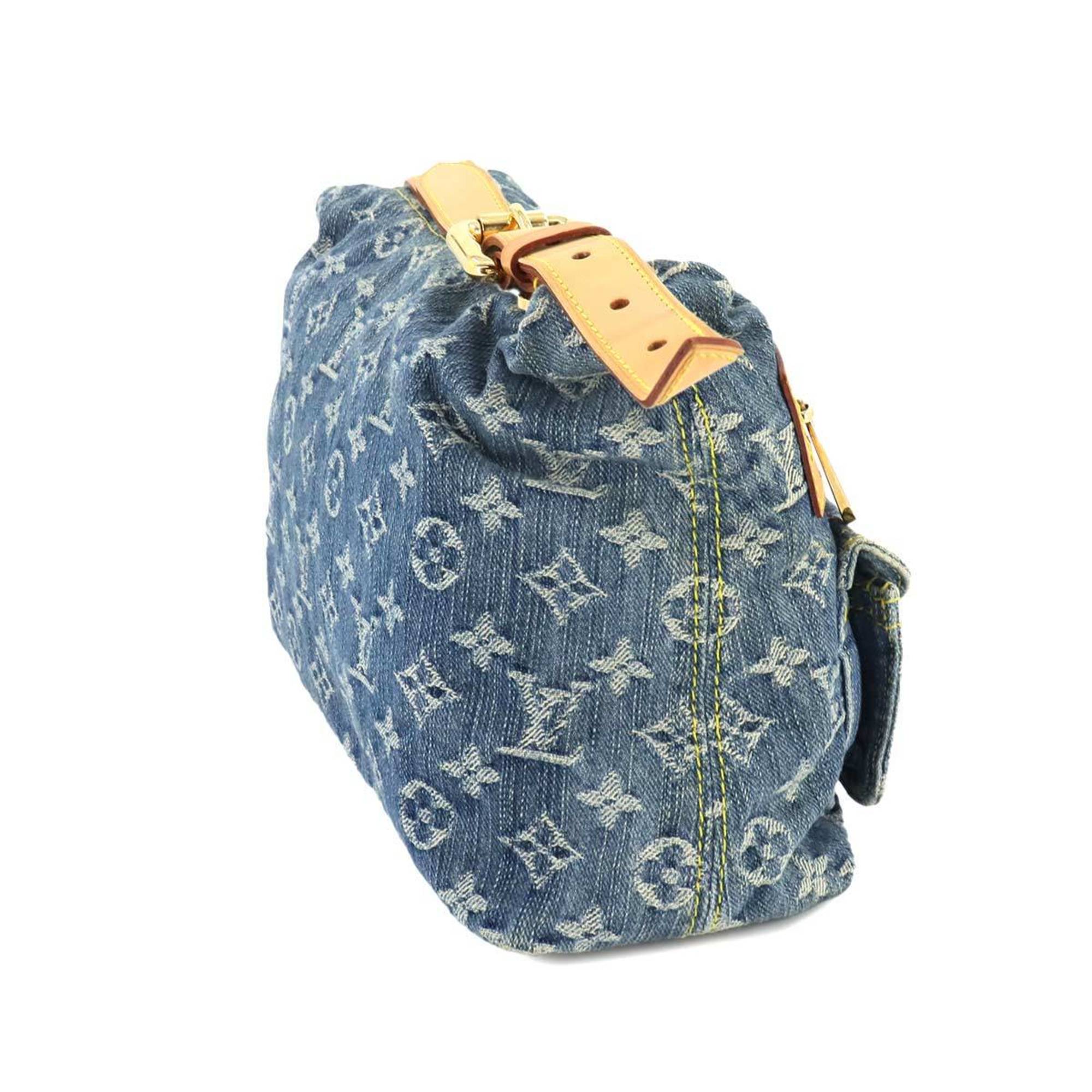 Louis Vuitton Monogram Denim Baggy PM Long Shoulder Bag Blue M95049