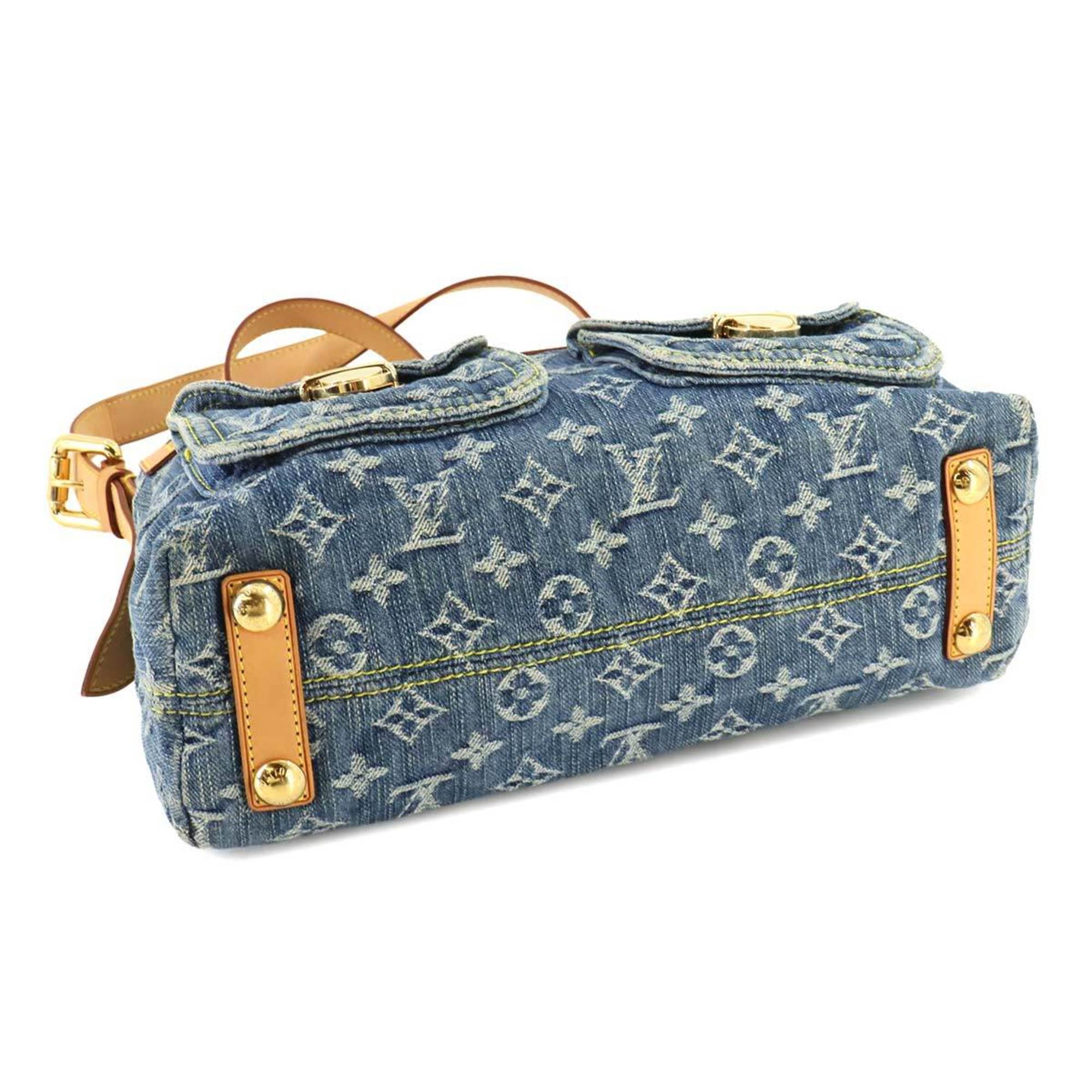 Louis Vuitton Monogram Denim Baggy PM Long Shoulder Bag Blue M95049