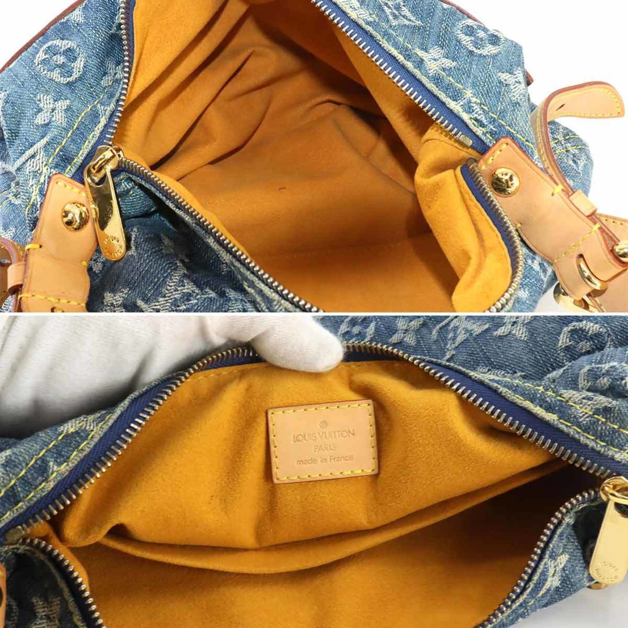 Louis Vuitton Monogram Denim Baggy PM Long Shoulder Bag Blue M95049