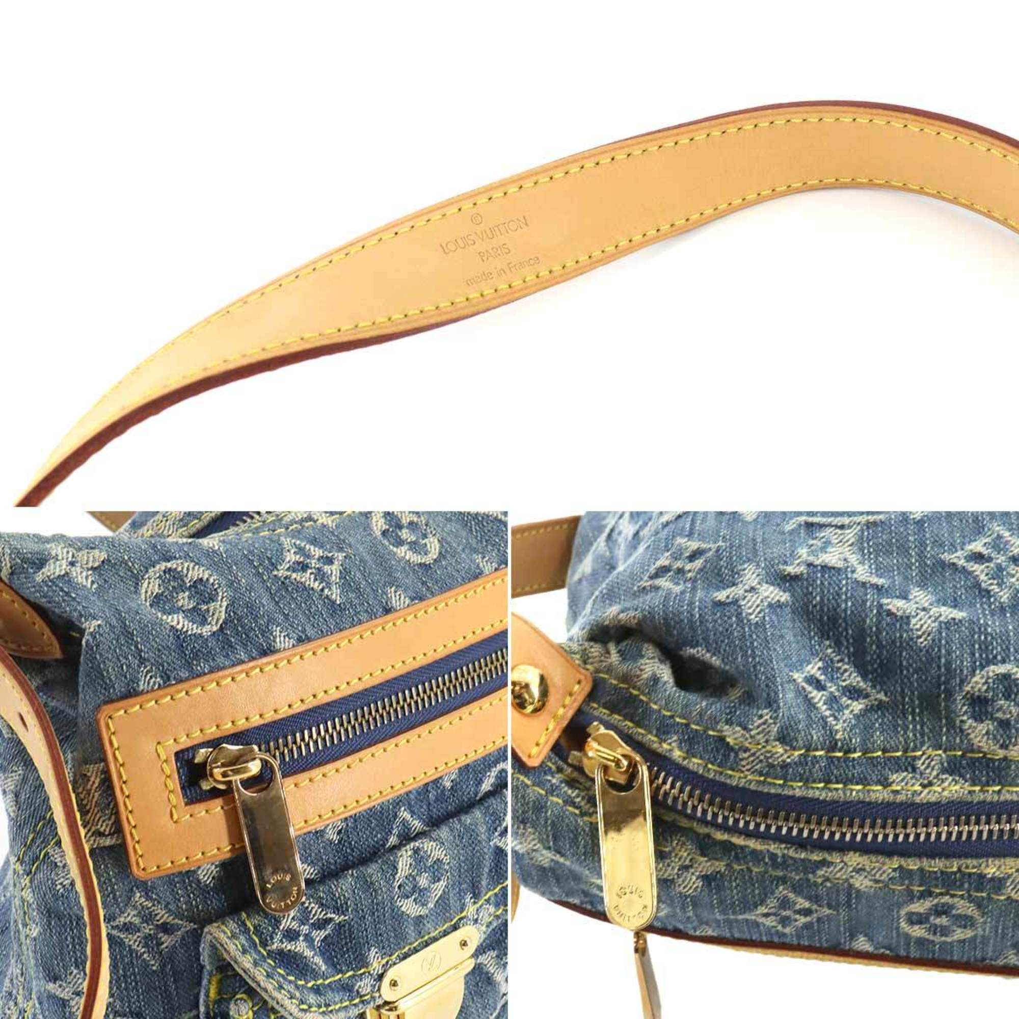 Louis Vuitton Monogram Denim Baggy PM Long Shoulder Bag Blue M95049