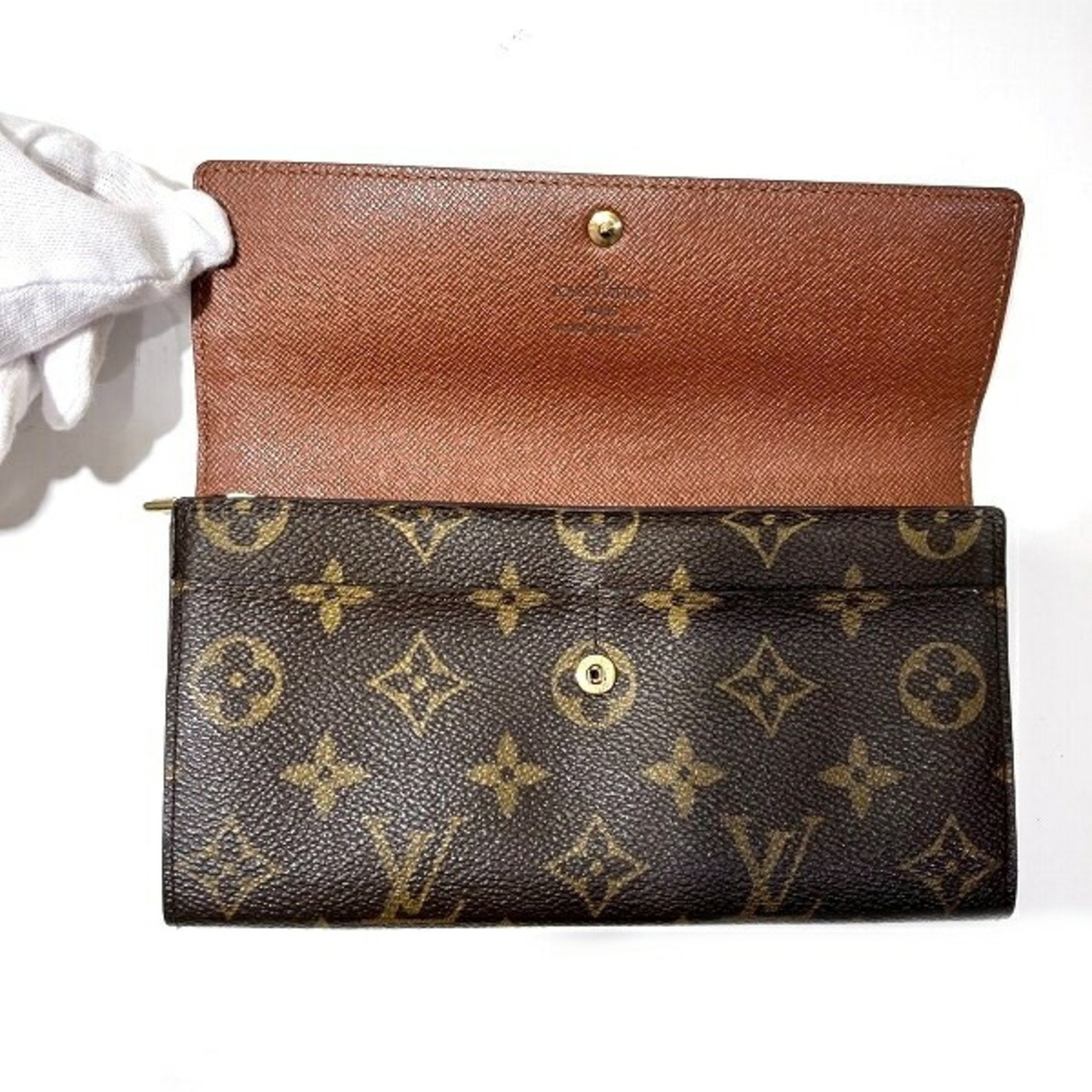 Louis Vuitton Monogram Pochette Portemonnay Credit M61725 Long Wallet Bi-fold Men's Women's