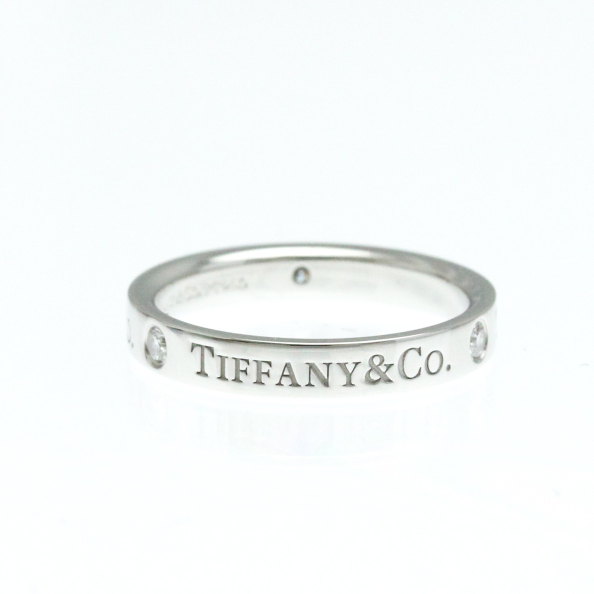 Tiffany Flat Band Ring Platinum Fashion Diamond Band Ring Silver