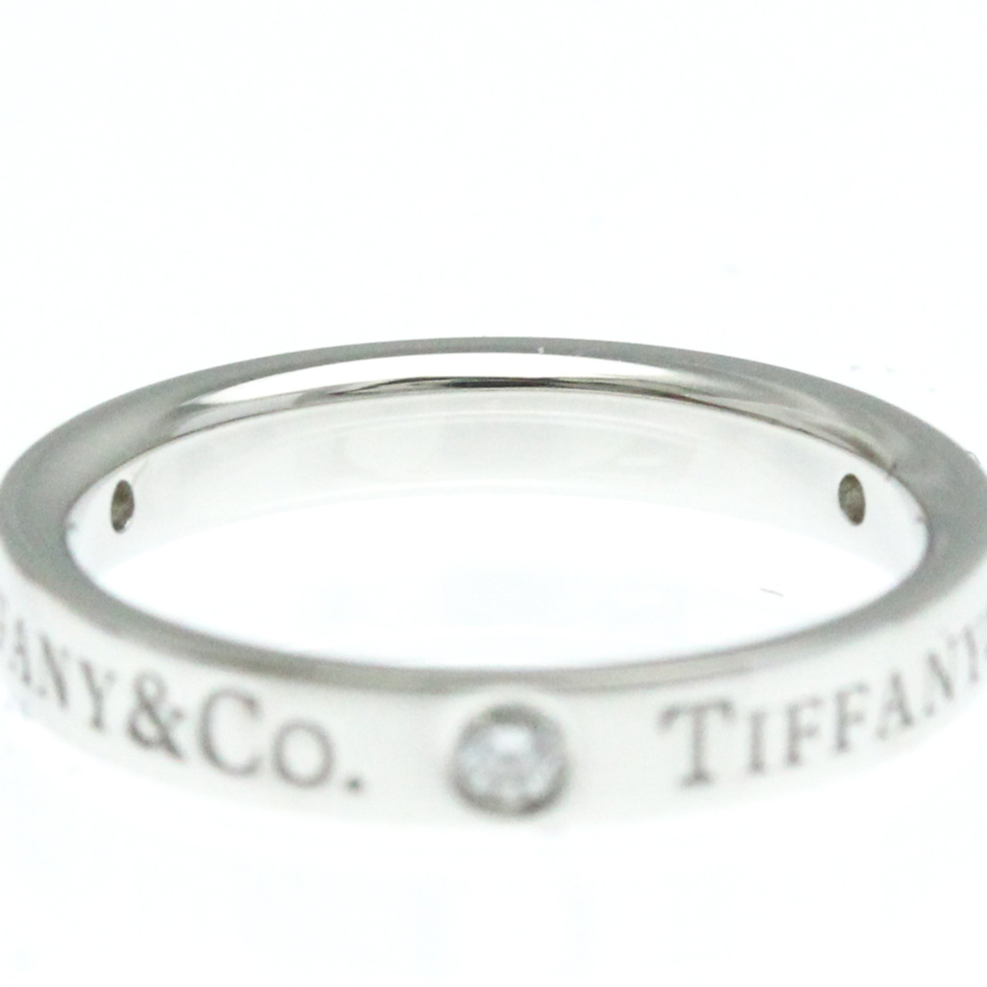 Tiffany Flat Band Ring Platinum Fashion Diamond Band Ring Silver