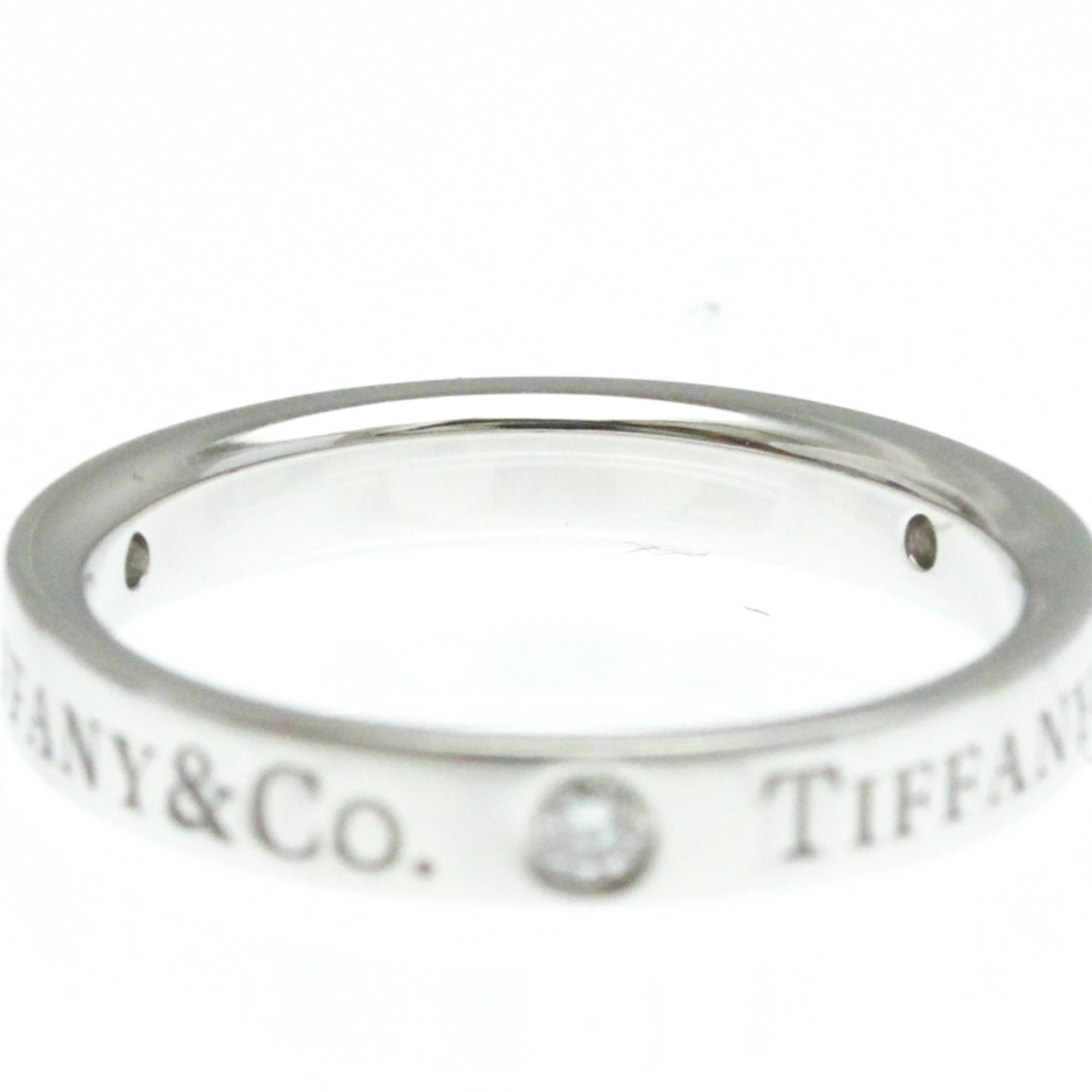 Tiffany Flat Band Ring Platinum Fashion Diamond Band Ring Silver