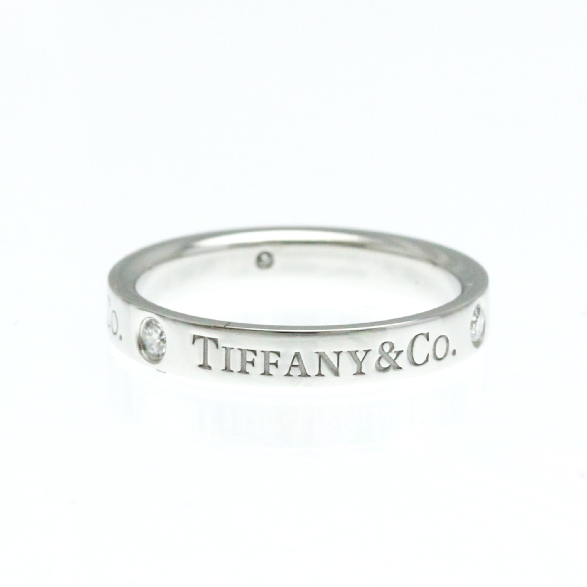 Tiffany Flat Band Ring Platinum Fashion Diamond Band Ring Silver