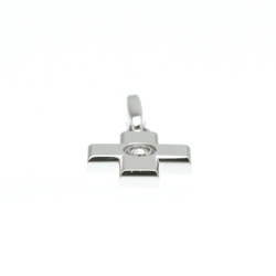 Cartier Cross Charm White Gold (18K) Diamond Men,Women Fashion Pendant Necklace (Silver)