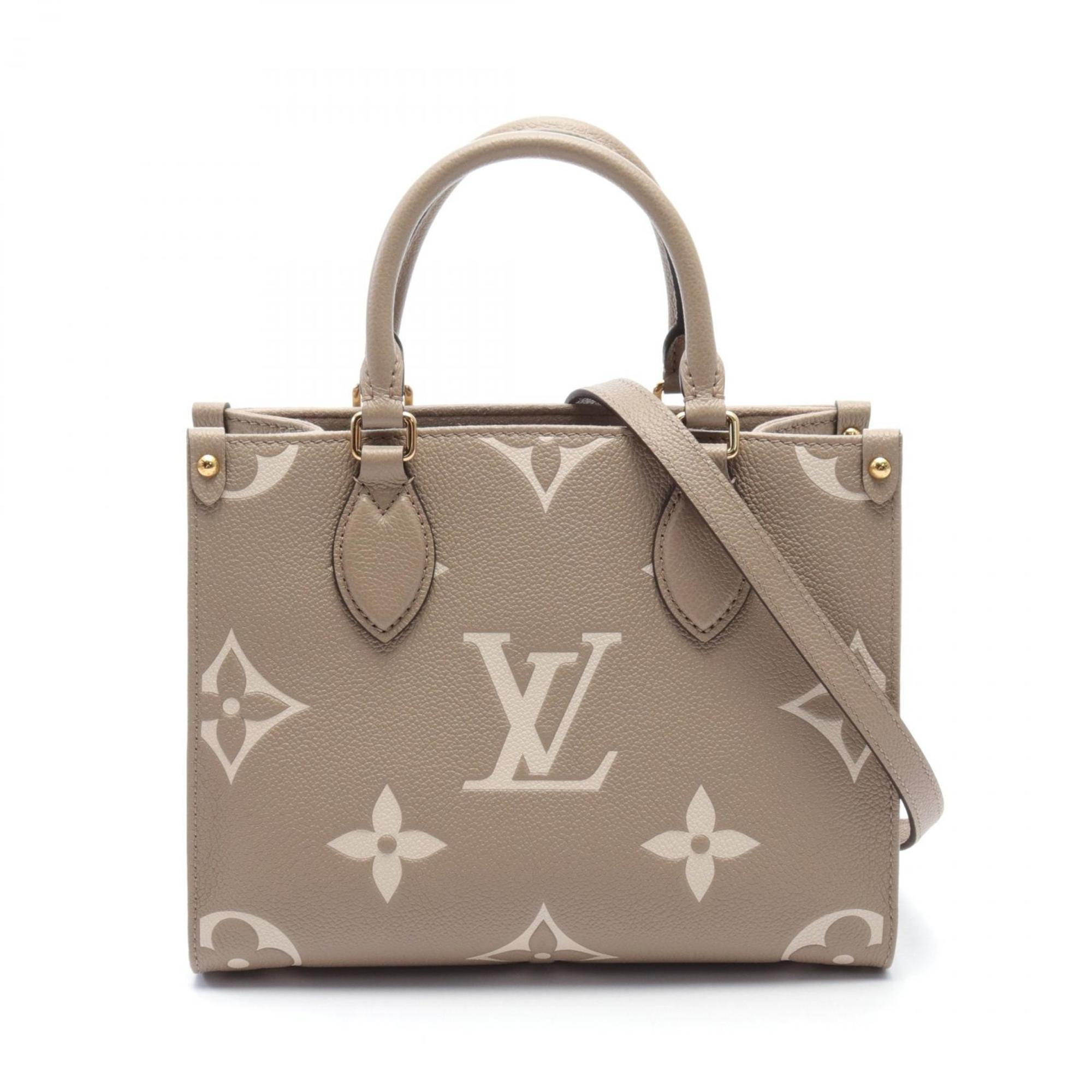 LOUIS VUITTON On the Go PM Handbag Bag Leather Monogram Empreinte Women's Beige Ivory M45779