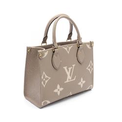 LOUIS VUITTON On the Go PM Handbag Bag Leather Monogram Empreinte Women's Beige Ivory M45779