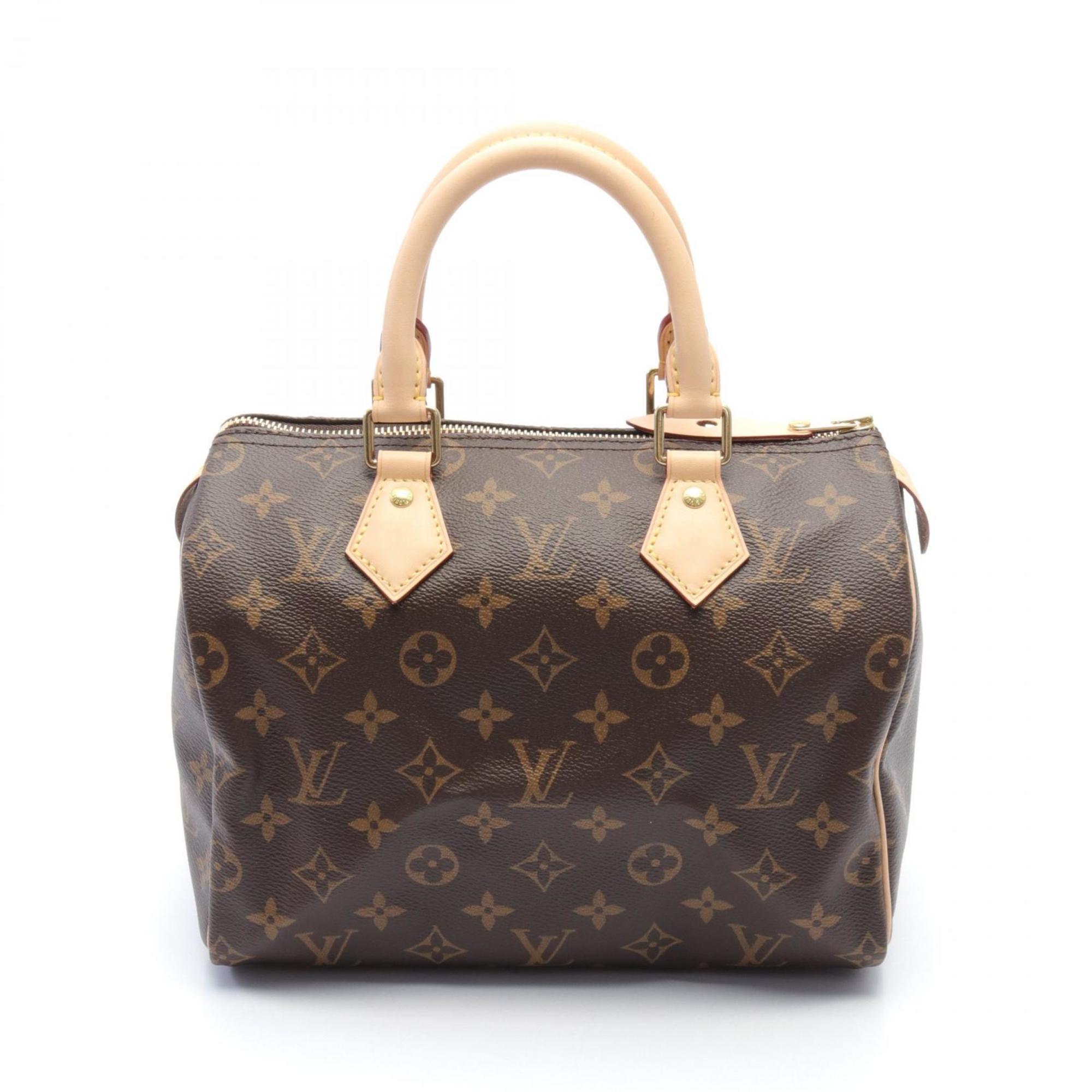 Louis Vuitton Speedy 25 Monogram Handbag Bag Coated Canvas Leather Women's Brown M41109