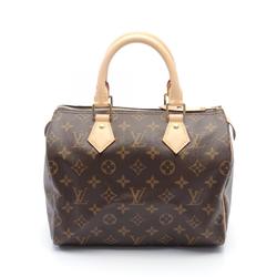 Louis Vuitton Speedy 25 Monogram Handbag Bag Coated Canvas Leather Women's Brown M41109