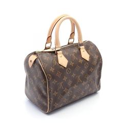 Louis Vuitton Speedy 25 Monogram Handbag Bag Coated Canvas Leather Women's Brown M41109