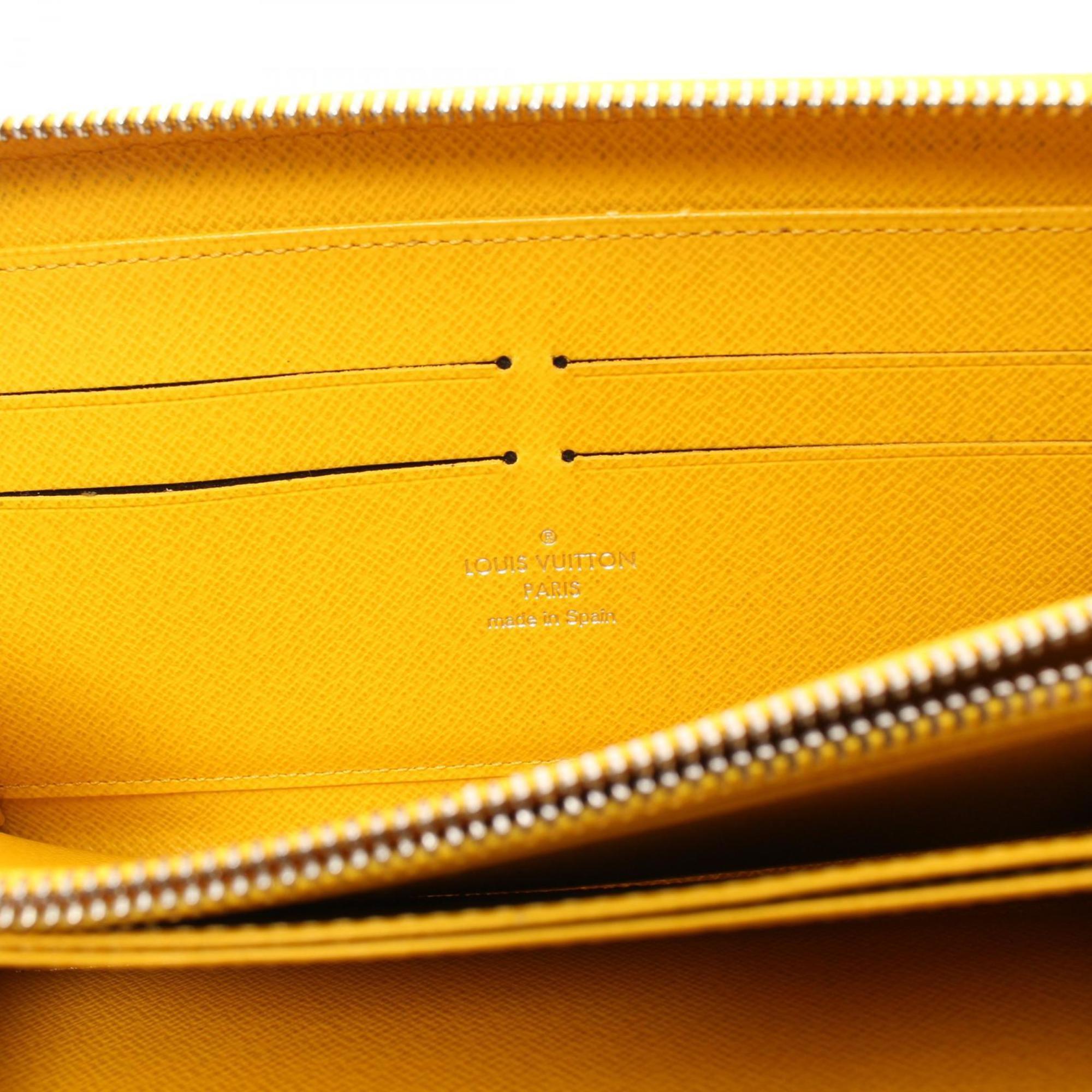 Louis Vuitton Epi Mimosa Zippy Wallet, Round Long Leather, Women's, Yellow, M81229