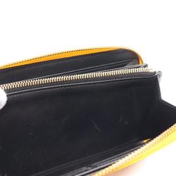 Louis Vuitton LOUIS VUITTON Zippy Wallet Dot Infinity Round Long Leather Vernis Women's Yellow Black M91571