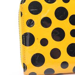 Louis Vuitton LOUIS VUITTON Zippy Wallet Dot Infinity Round Long Leather Vernis Women's Yellow Black M91571