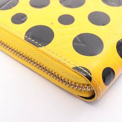 Louis Vuitton LOUIS VUITTON Zippy Wallet Dot Infinity Round Long Leather Vernis Women's Yellow Black M91571