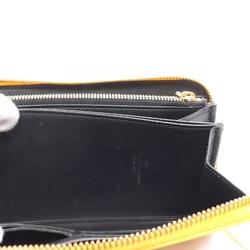 Louis Vuitton LOUIS VUITTON Zippy Wallet Dot Infinity Round Long Leather Vernis Women's Yellow Black M91571