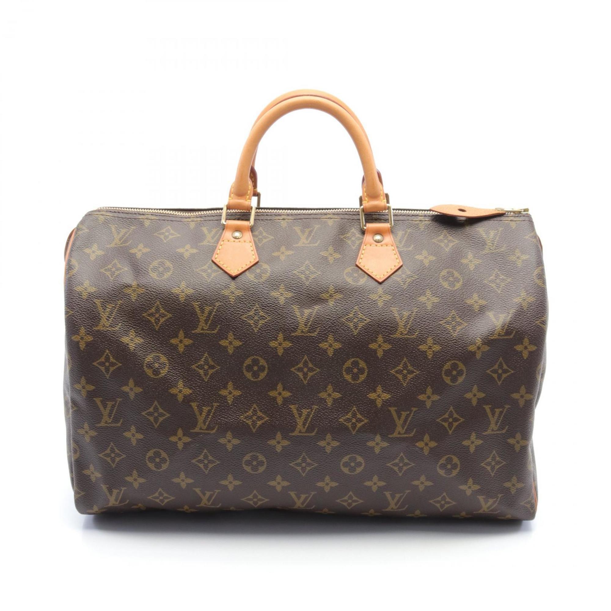 Louis Vuitton Speedy 40 Handbag Bag Coated Canvas Leather Monogram Women's Brown M41522