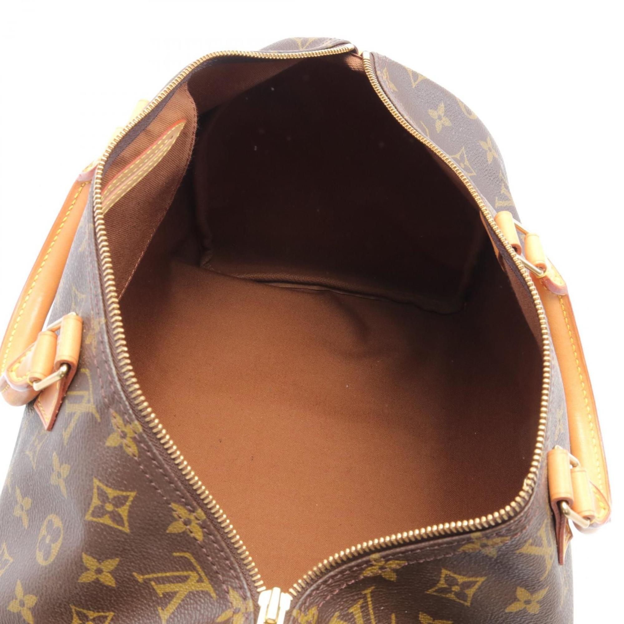 Louis Vuitton Speedy 40 Handbag Bag Coated Canvas Leather Monogram Women's Brown M41522