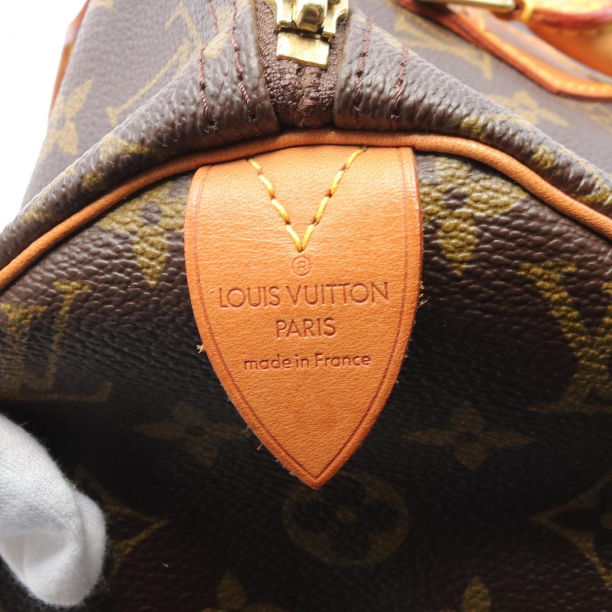 Louis Vuitton Speedy 40 Handbag Bag Coated Canvas Leather Monogram Women's Brown M41522