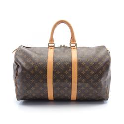 Louis Vuitton LOUIS VUITTON Keepall 45 Monogram Boston Bag Coated Canvas Leather Men's Women's Brown M41428