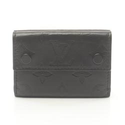 LOUIS VUITTON Discovery Compact Wallet Monogram Shadow Tri-fold Leather Men's Black M67631