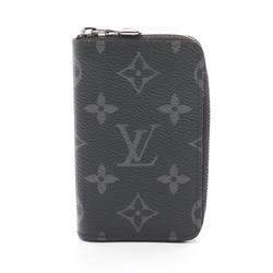 Louis Vuitton LOUIS VUITTON Zippy Coin Purse Vertical Wallet/Coin Case Wallet Coated Canvas Monogram Eclipse Men's Black M81662