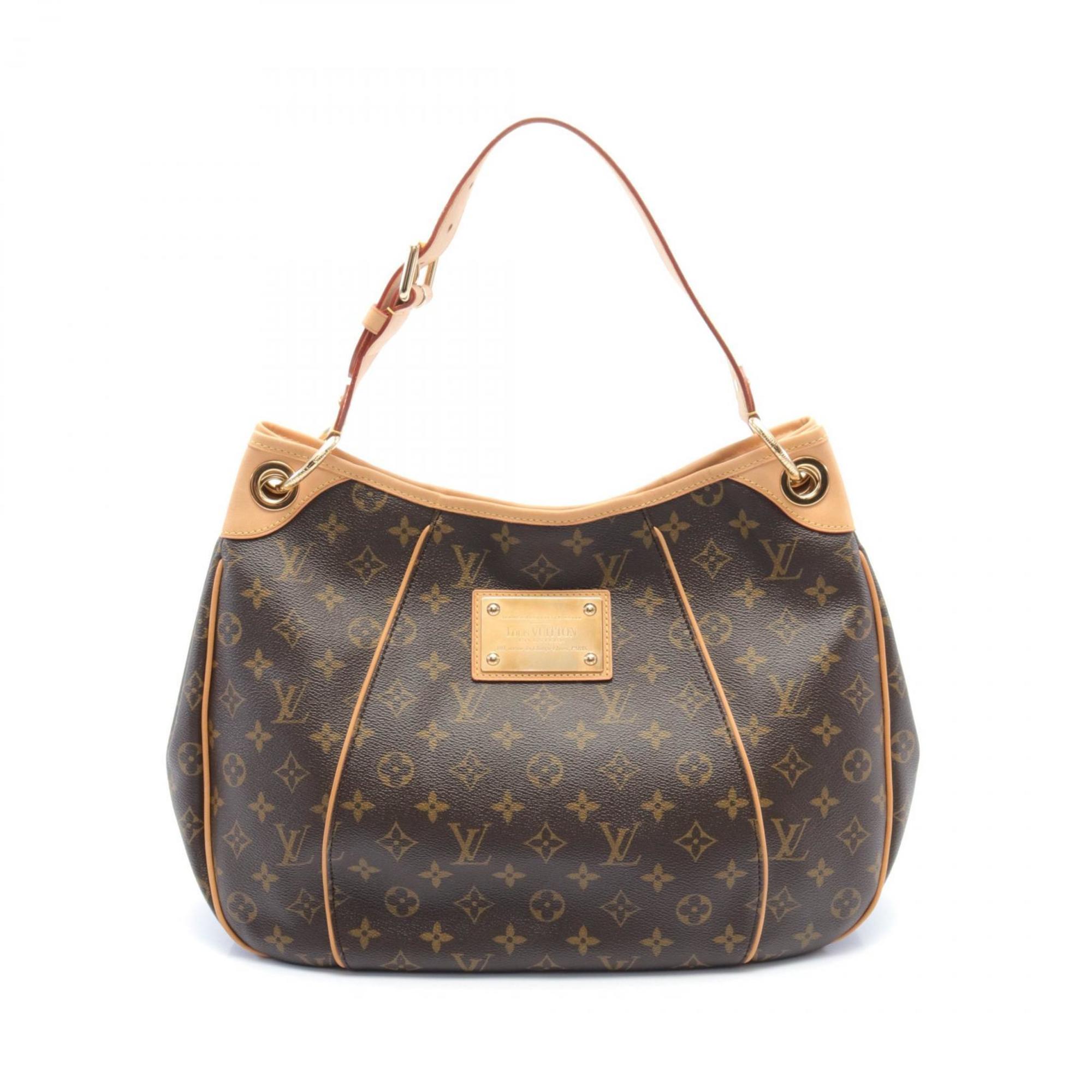 Louis Vuitton Galliera PM Shoulder Bag, Coated Canvas, Leather, Monogram, Women's, Brown, M56382