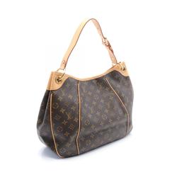 Louis Vuitton Galliera PM Shoulder Bag, Coated Canvas, Leather, Monogram, Women's, Brown, M56382