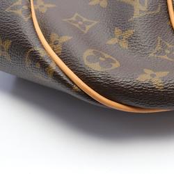 Louis Vuitton Galliera PM Shoulder Bag, Coated Canvas, Leather, Monogram, Women's, Brown, M56382