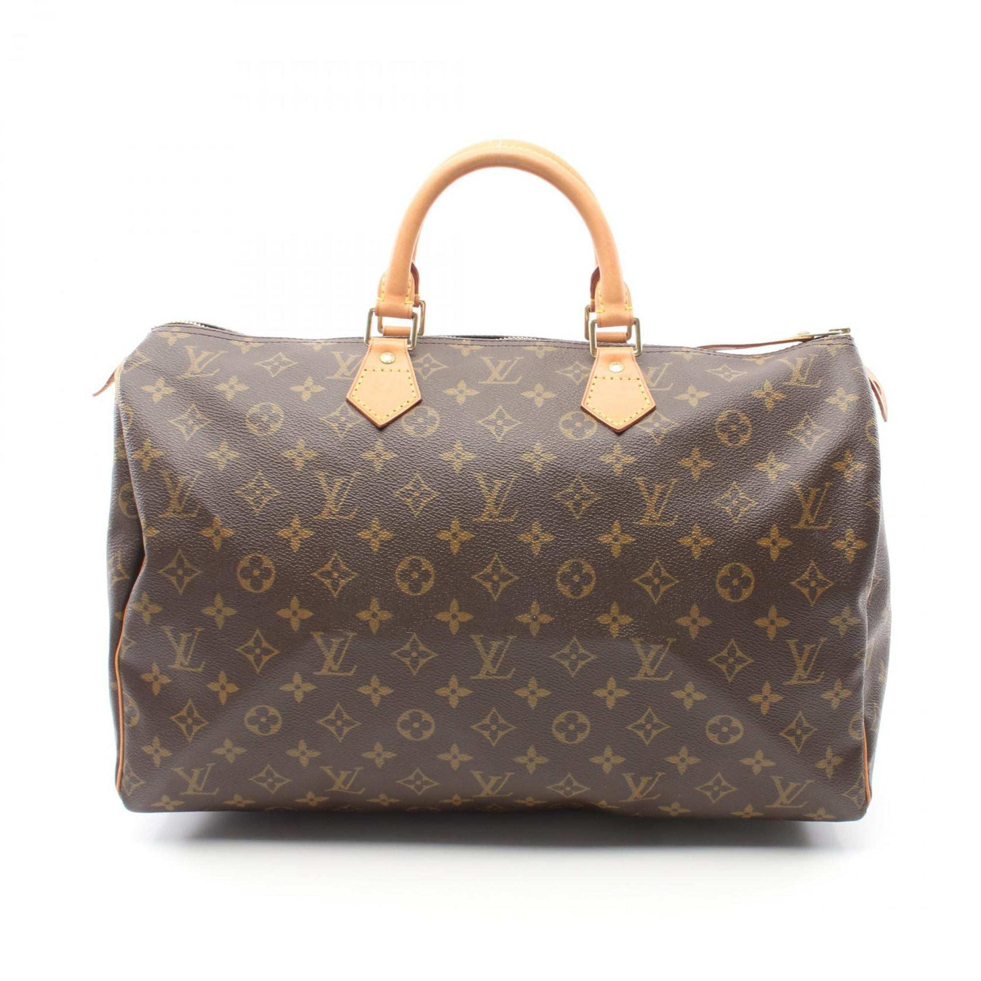 Louis Vuitton Speedy 40 Handbag Bag Coated Canvas Leather Monogram Women's Brown M41522