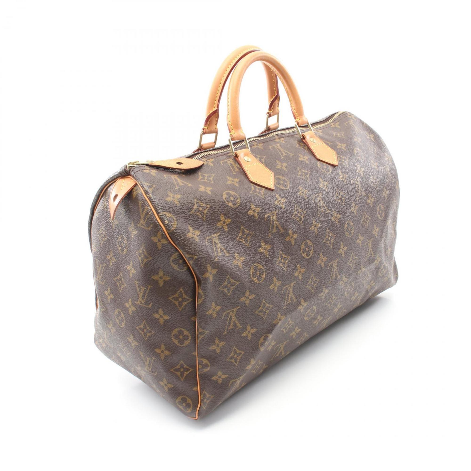 Louis Vuitton Speedy 40 Handbag Bag Coated Canvas Leather Monogram Women's Brown M41522