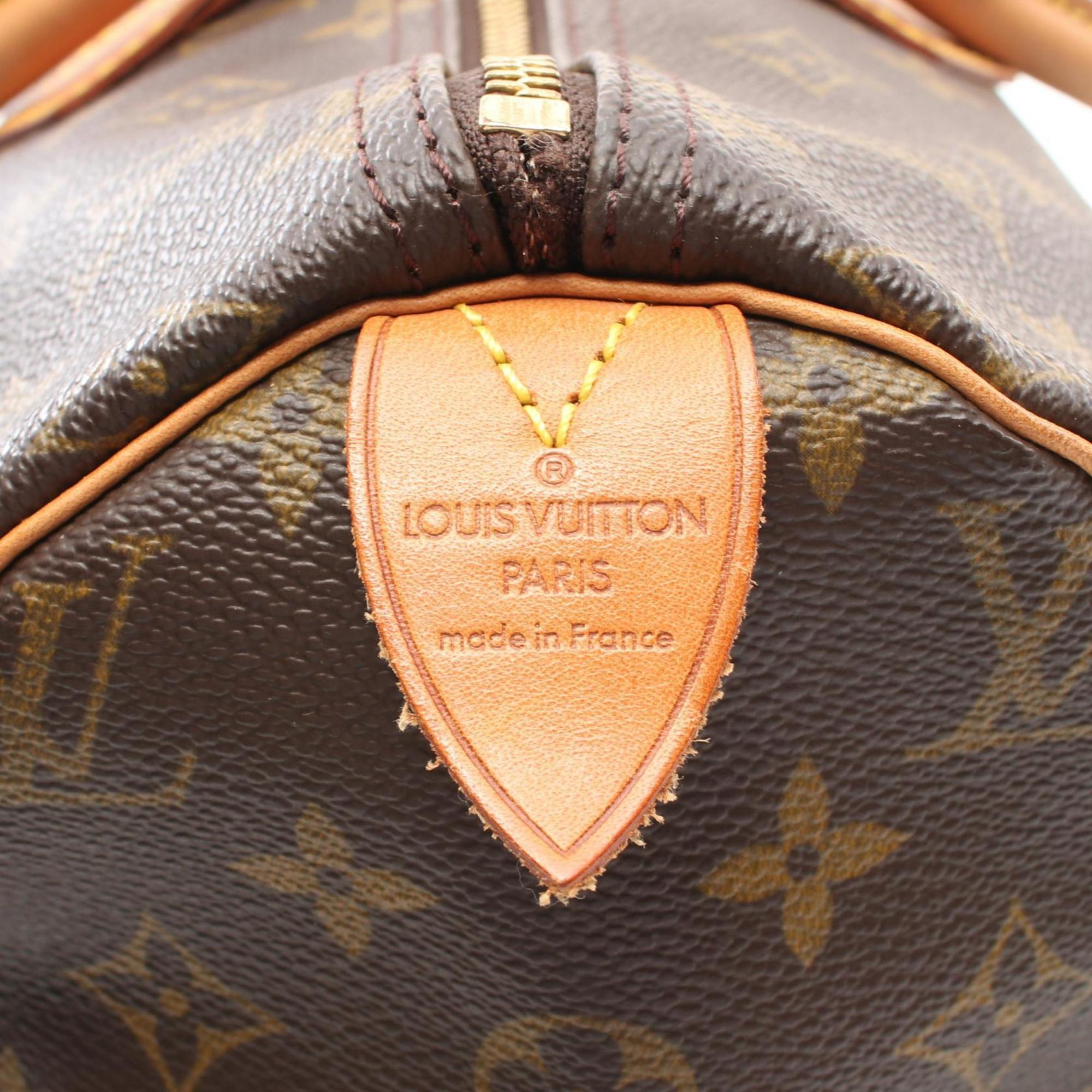 Louis Vuitton Speedy 40 Handbag Bag Coated Canvas Leather Monogram Women's Brown M41522