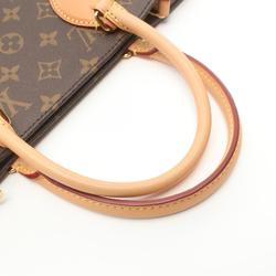 Louis Vuitton Sac Plat PM Tote Bag, Coated Canvas, Leather, Monogram, Women's, Brown, M46263