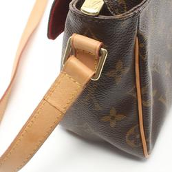 Louis Vuitton Vivacite PM Shoulder Bag, Coated Canvas, Leather, Monogram, Women's, Brown, M51165