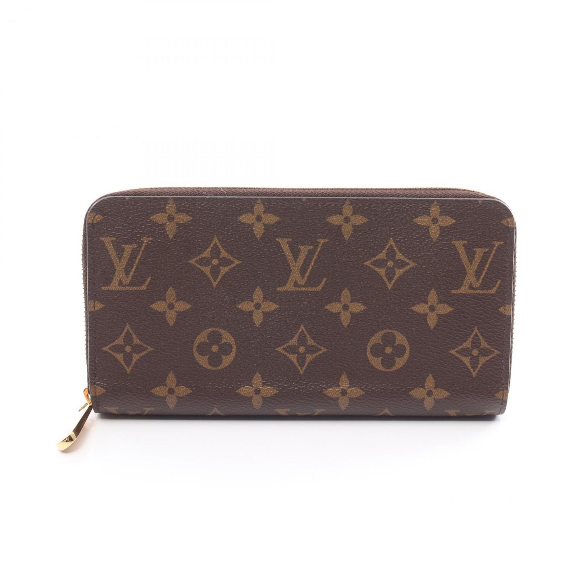 Louis Vuitton LOUIS VUITTON Zippy Wallet Monogram Fuchsia Round Long Coated Canvas Women's Brown Pink M41895