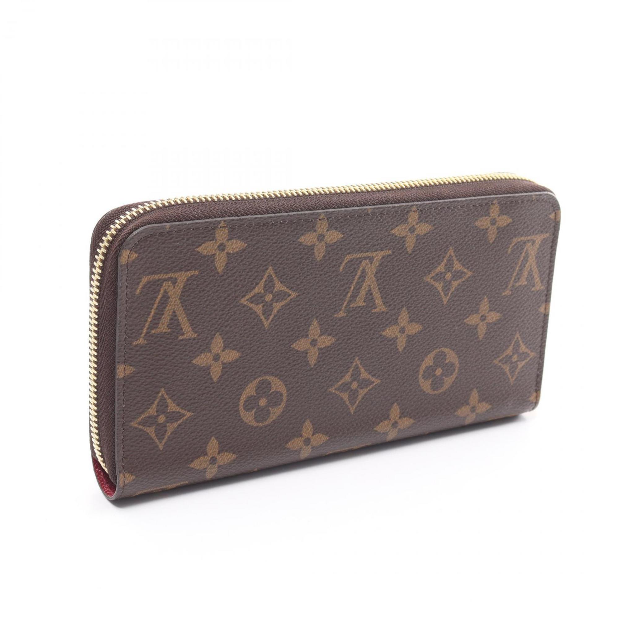 Louis Vuitton LOUIS VUITTON Zippy Wallet Monogram Fuchsia Round Long Coated Canvas Women's Brown Pink M41895